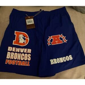 NWT MENS Mitchell & Ness NFL Denver Broncos Pocket Drawstring Shorts Swim XL